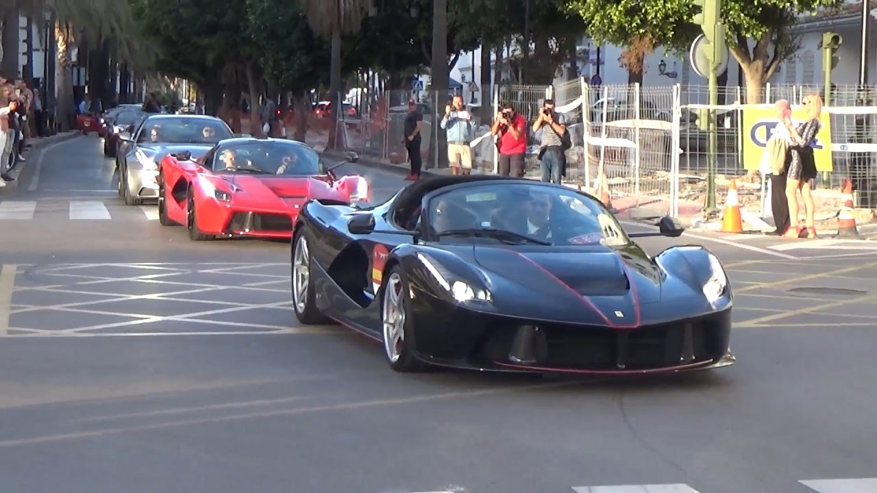 Ferrari 70 aniversario Marbella ( LaFerrari Aperta, LaFerrari +40 Ferrari doing accelerations..) 2/2