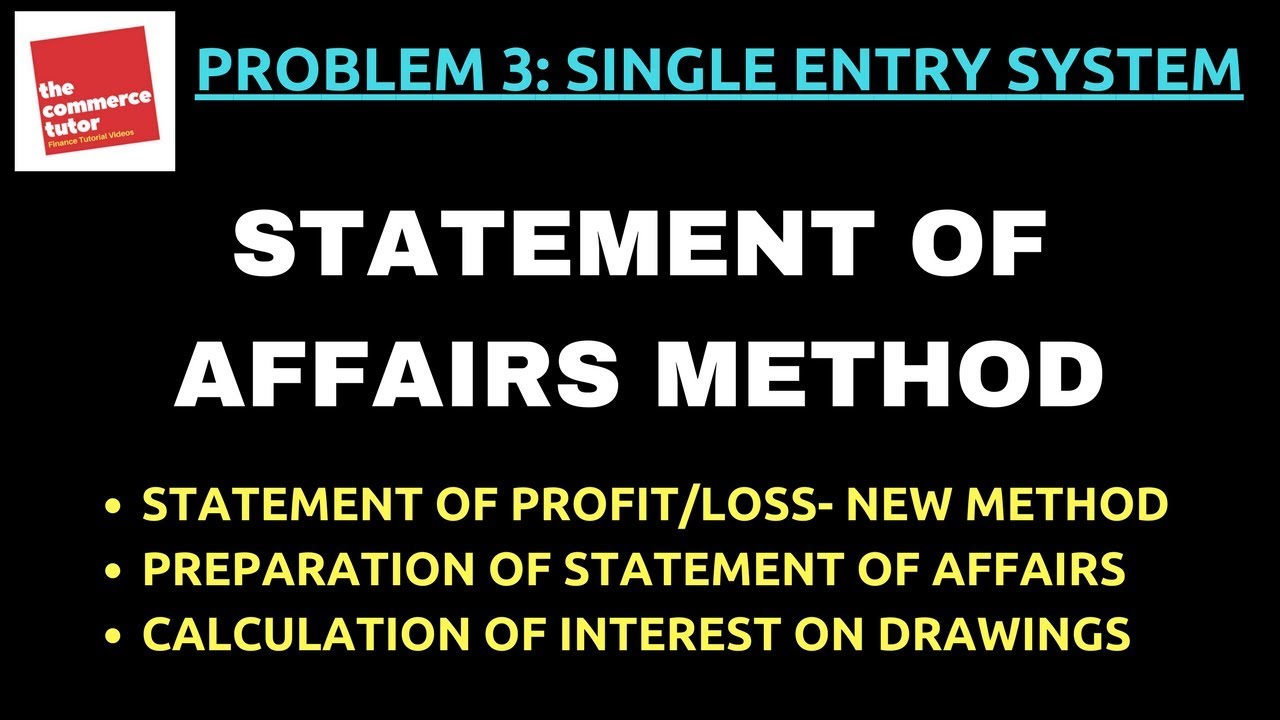 Problem 3 on Statement of Affairs Method