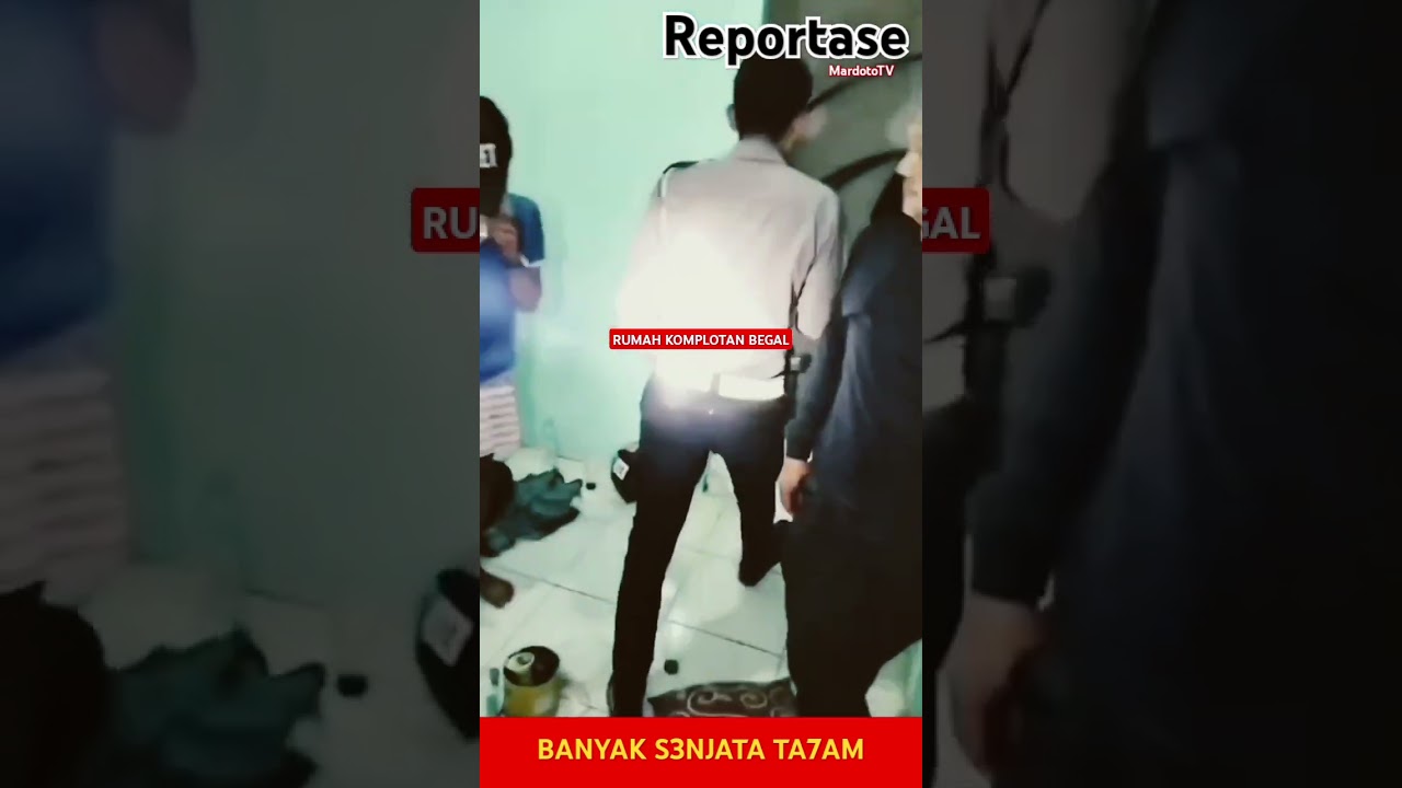 PENGGEREBEKAN RUMAH KONTRAKAN KOMPLOTAN BEGAL - BANYAK SENJATA TAJAM || #reportase