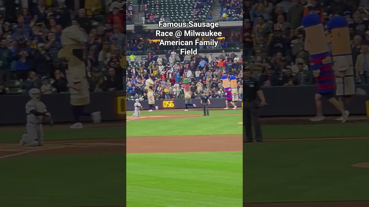 Famous Sausage Race at American Family Field Ballpark in Milwaukee #brewers #mlb #shorts