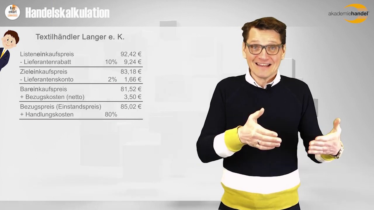 Handelskalkulation einfach erklärt, Teil 1