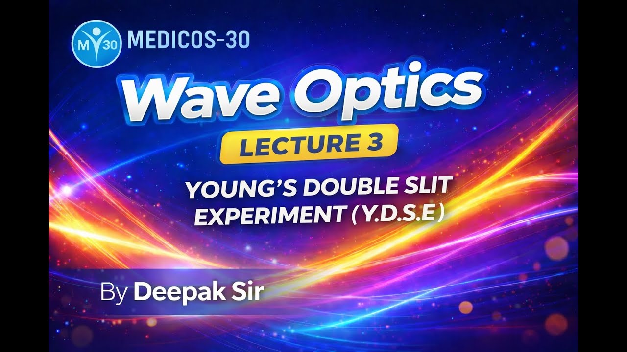 L - 3 | WAVE OPTICS | YOUNG'S DOUBLE SLIT EXPERIMENT ( Y.D.S.E ) #waveoptics #physics
