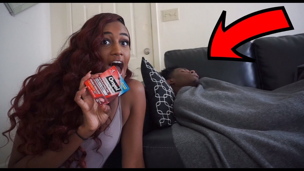 ORAJEL NUMBING MOUTH PRANK ON BOYFRIEND!!!
