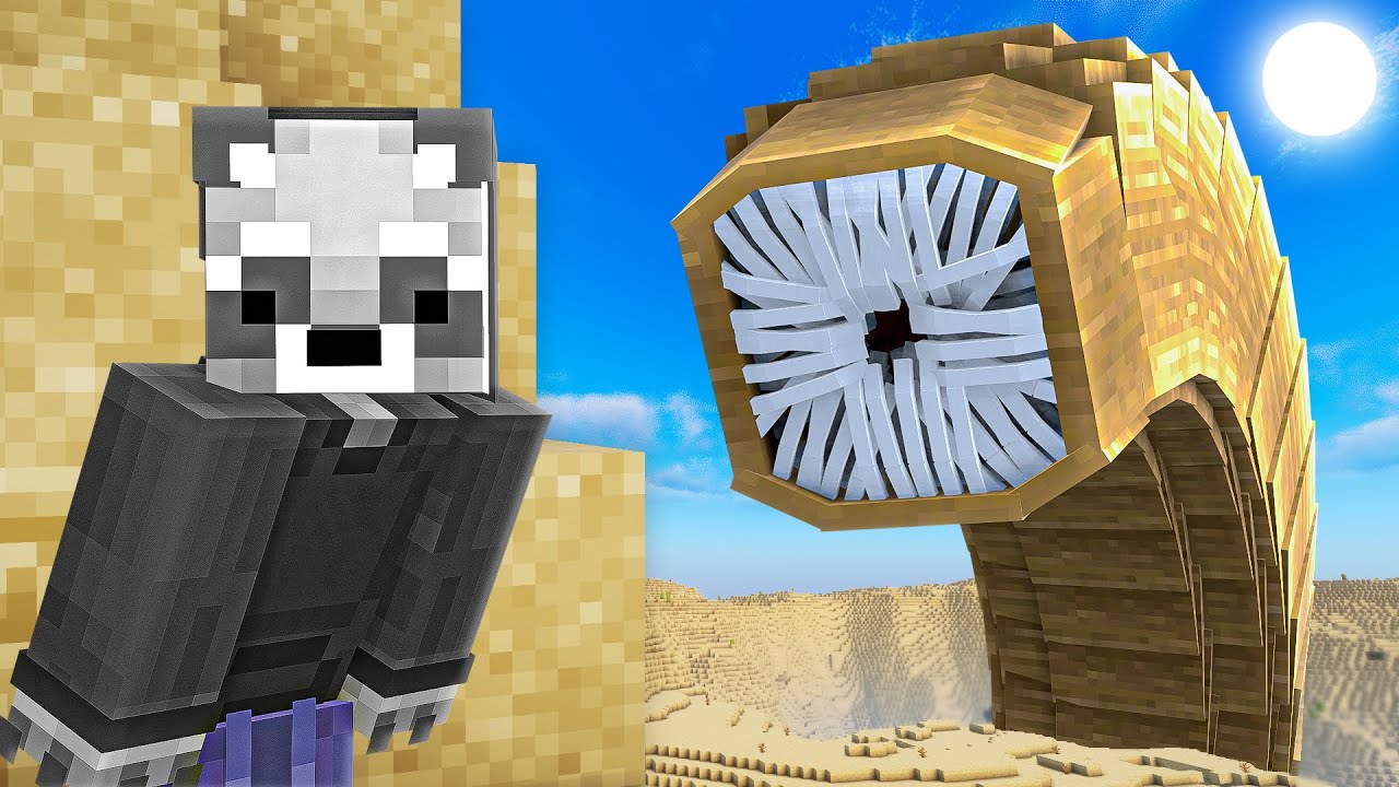 Sobreviv&iacute; al Gusano de Arena Gigante en Minecraft
