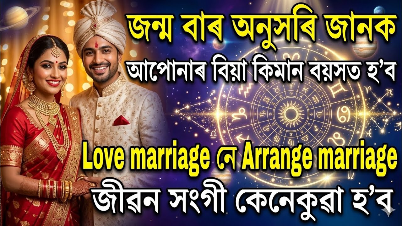 জন্ম বাৰ অনুসৰি জানক আপোনাৰ বিয়া কিমান বয়সত হ’ব | Love Marriage নে Arrange Marriage 