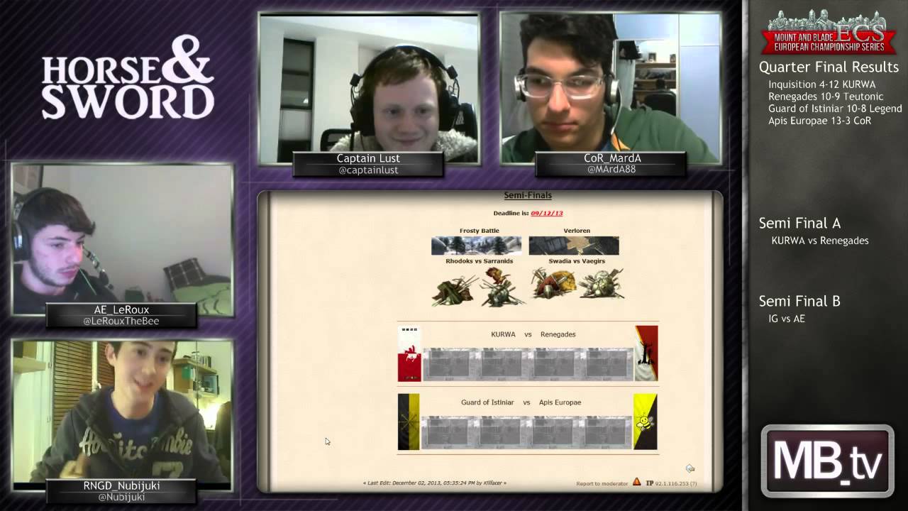 Horse&Sword | Episode 004 with @captainlust, @LeRouxTheBee, @Nubijuki and @MArdA88