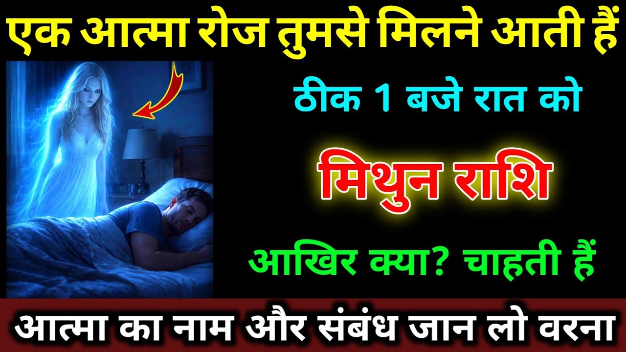 मिथुन राशि वालों 1 आत्मा रोज तुमसे मिलने आती हैं ठीक 1 बजे रात को हो जाओ सावधान। #mithun_rashi 