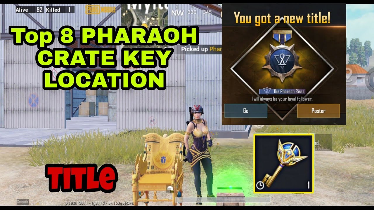 TOP 8 PHARAOH CRATE KEY LOCATION IN PUBG | HOW TO  USE CRATE KEY IN PUBG MOBILE