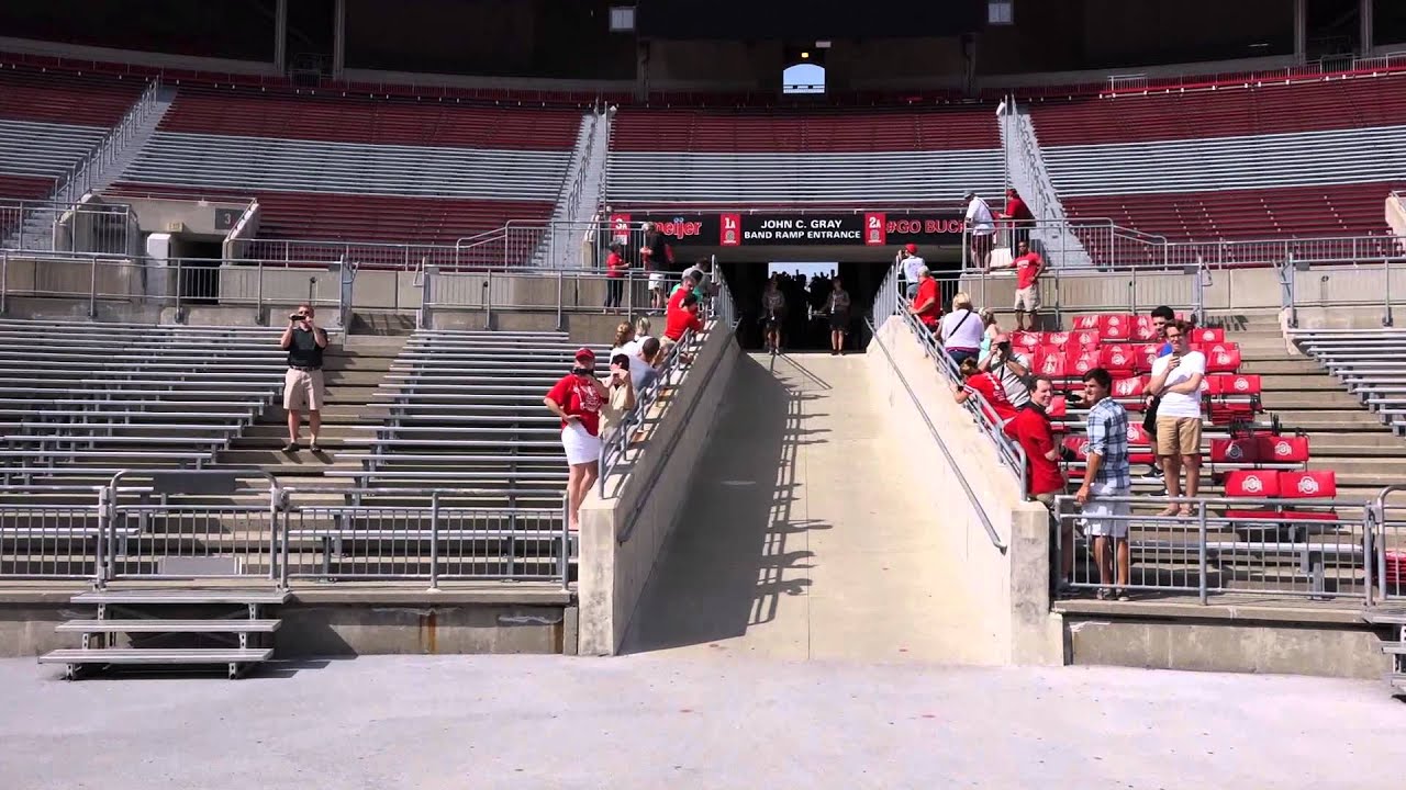 Ohio State Marching Band 8 24 2014 Ramp Entry onto Field Shot From the Bottom of the Ramp!