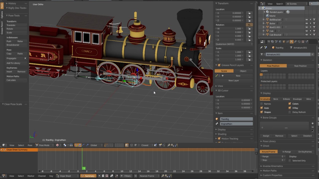 Blender Rigging Tutorial   Rigging a Train Part 1