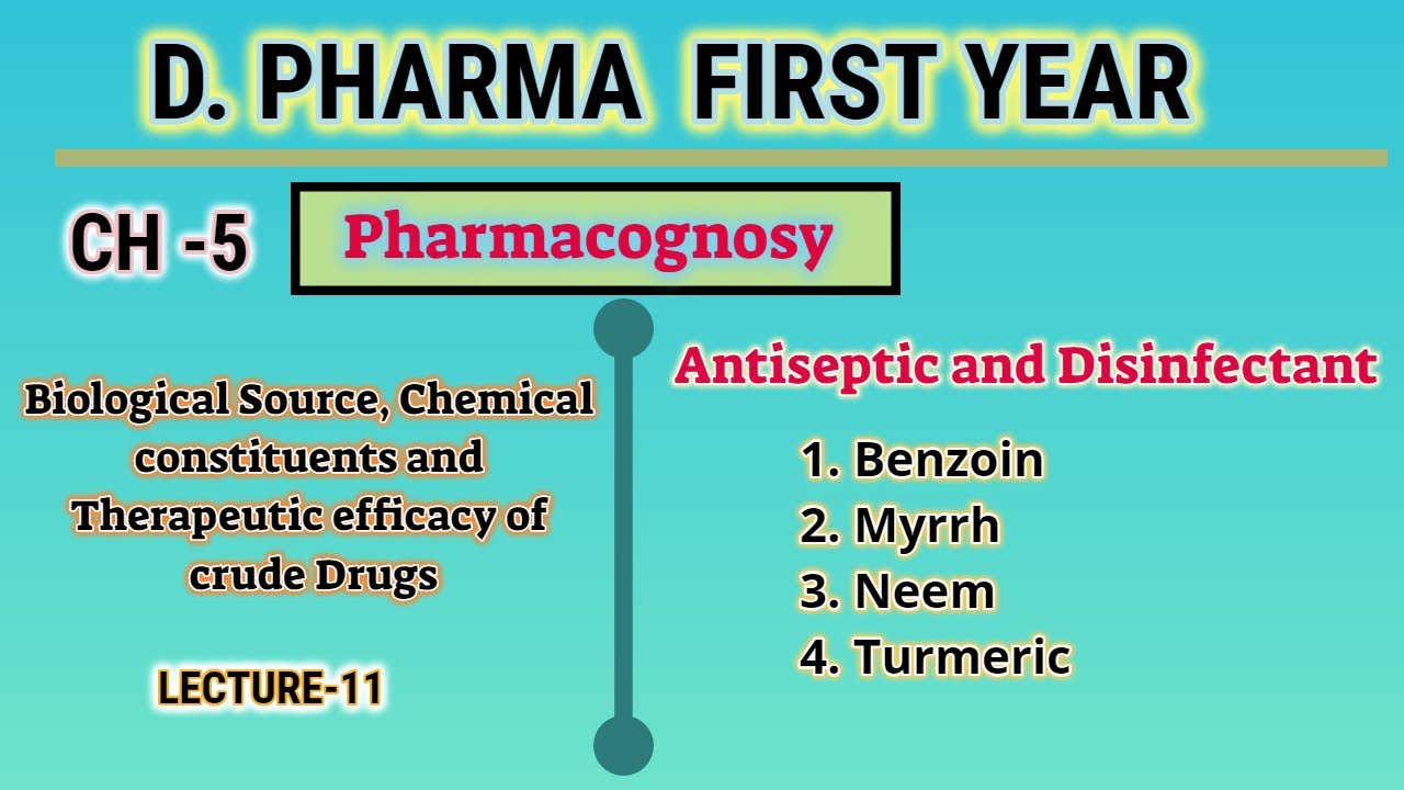 Antiseptic and Disinfectant/L-11/CH-5/Pharmacognosy/D.pharm/First year
