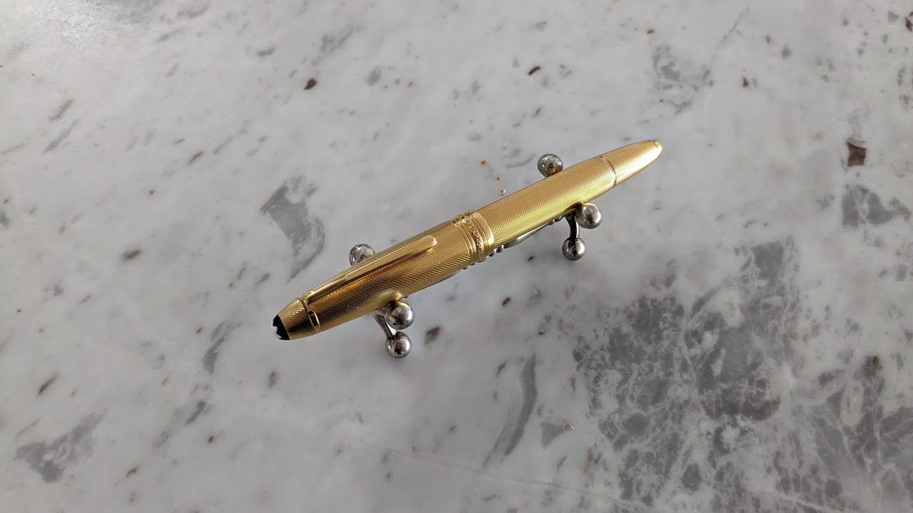 Montblanc Meisterstuck 146 Sterling Silver Vermeil Barleycorn Fountain Pen