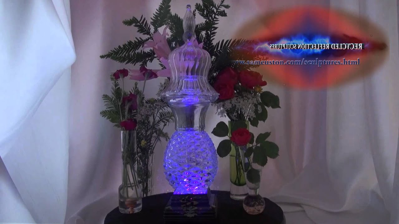 Recycled Reflection Sculpture: Spired Reflection Glass Art by Samuel Euston