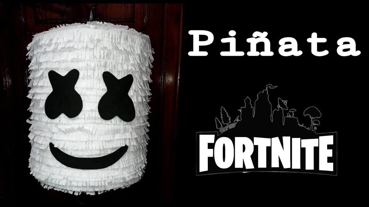 PIÑATA FORNITE paso a paso [cómo hacer piñata de MARSHMELLO)] 🎶dj Marshmello birthday party ideas🎉