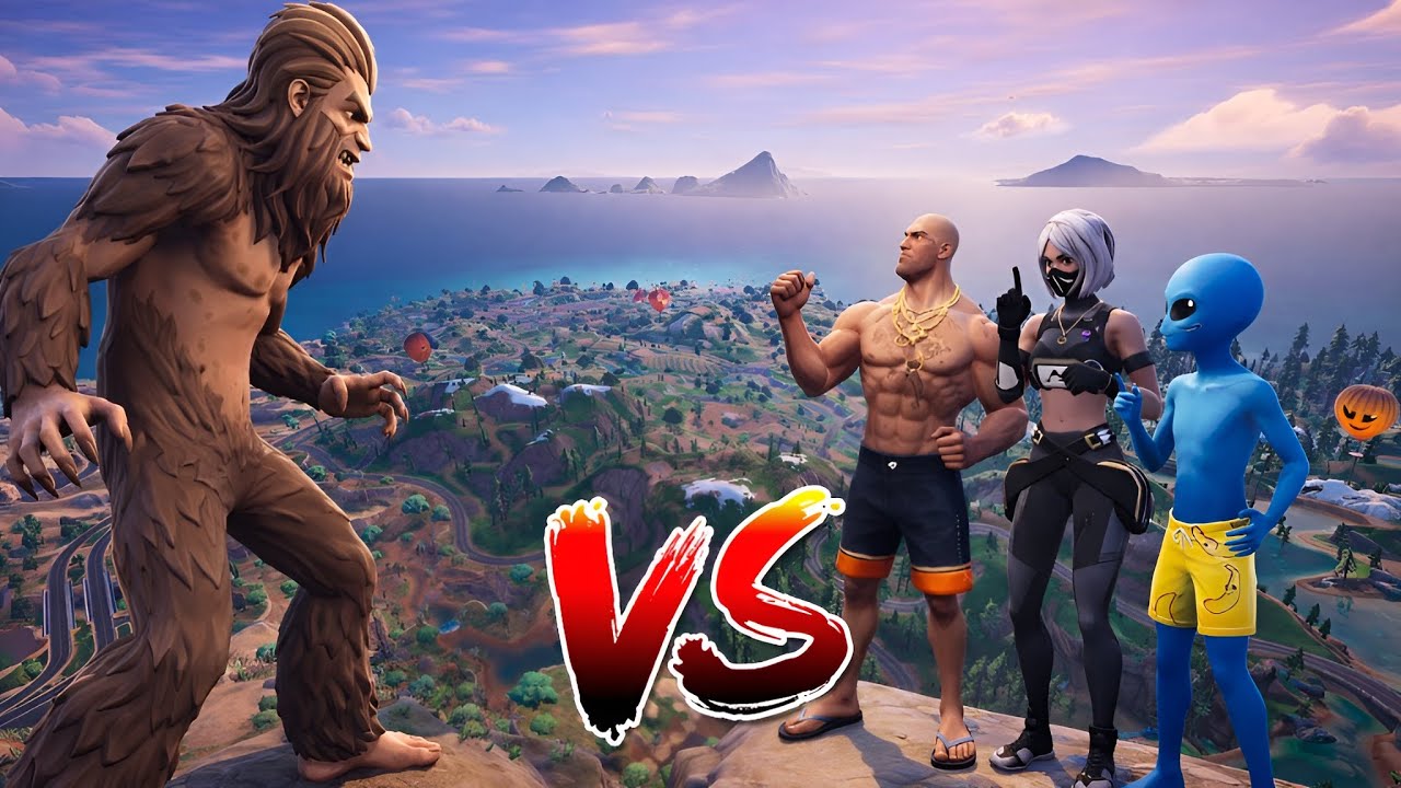 BIGFOOT VS ALL BOSSES CHALLENGE IN FORTNITE (Chapter 7 Season 1)