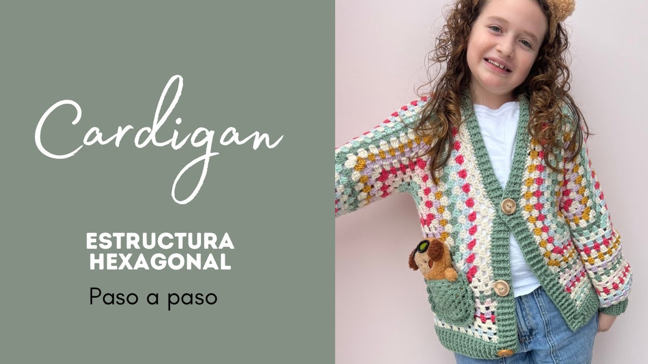 Cardigan hexagonal, crochet Ganny ♥️ fácil y sencillo