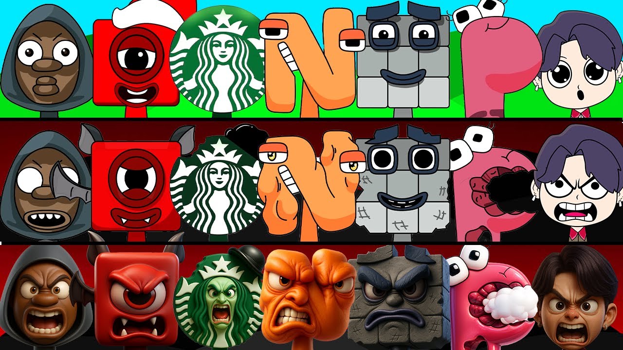Incredibox Sprunki OC Phase 1 to Phase 3 N (Alphabet Lore), Starbucks, One, Seven, Rumi, Jinu, Mira