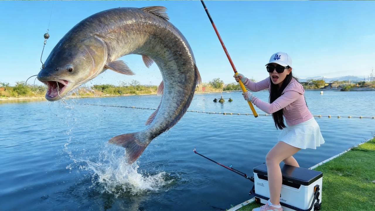 替表妹怒盤老闆，多大的魚能把人拉下水？ ！不得不掏出我的終極秘訣，用最簡單的方式釣最大的魚【女釣友微微 】