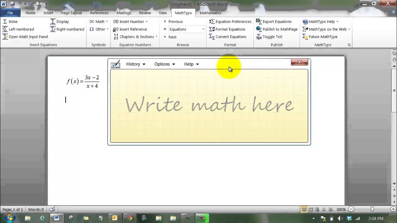 Math Input Panel