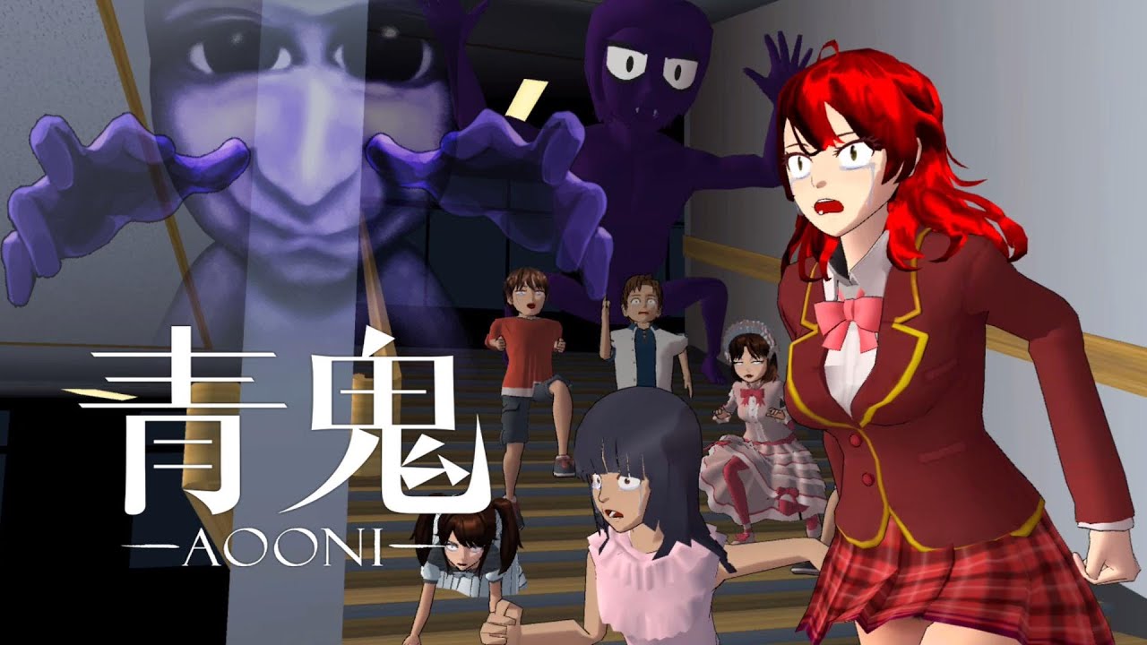 夜の学校に潜入したら青鬼に追いかけられる！？【アニメ】【サクラスクールシミュレーター】