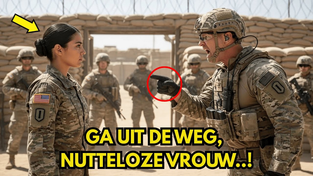 Een soldaat duwde haar bij de poort, onwetend dat zij een elite special forces-team leidde