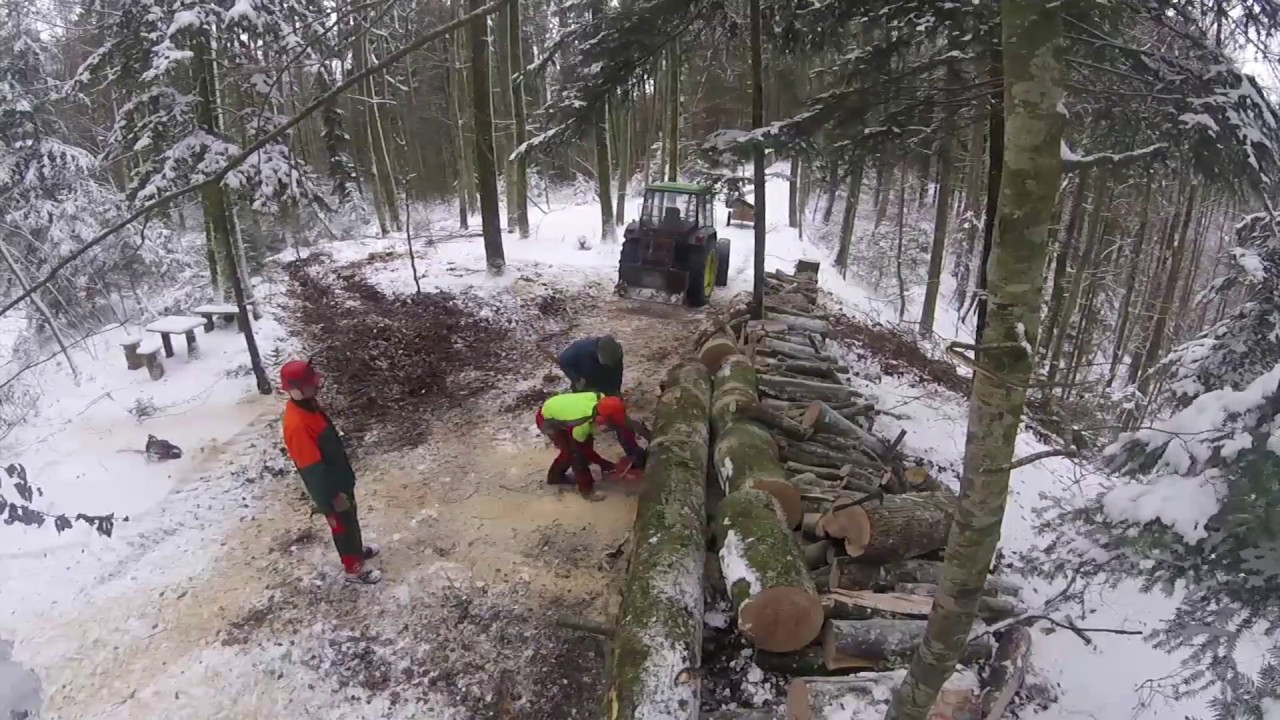 Waldarbeit | John Deere 1950 | John Deere 6310 [GoPro]