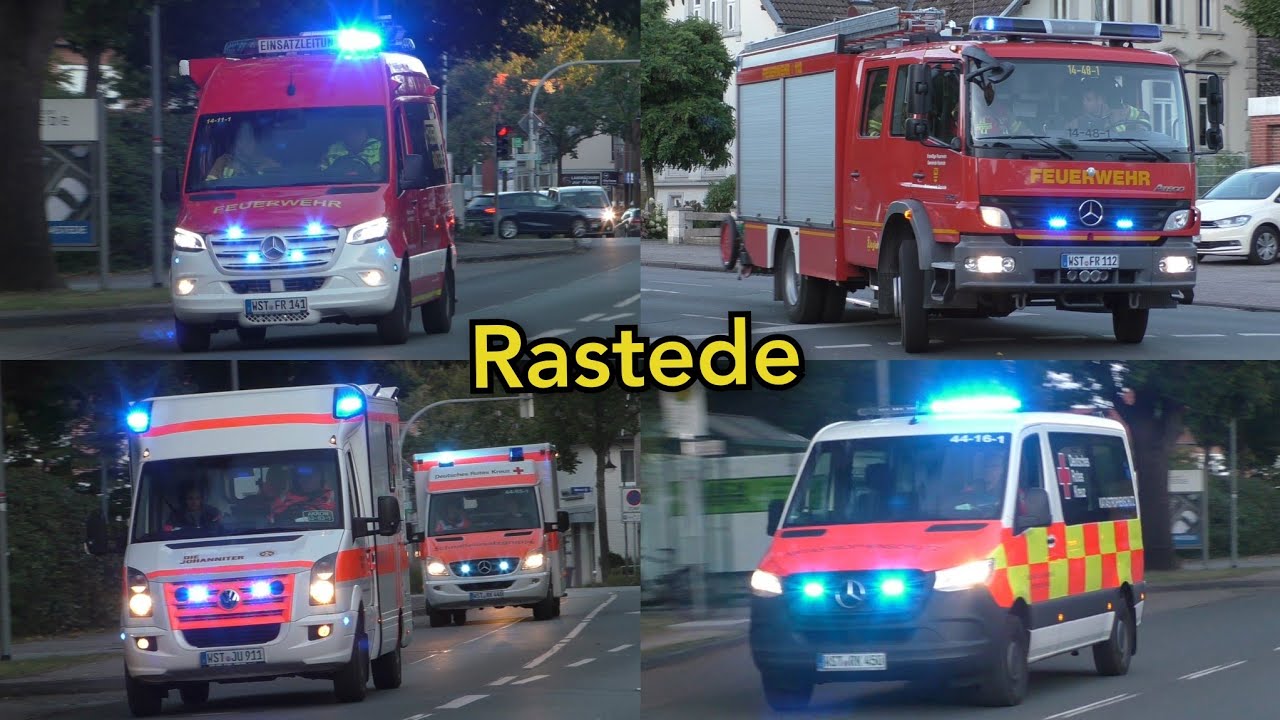 [Gemeindealarm] Feuerwehren Gemeinde Rastede + verschiedene DRK Bereitschaften auf Einsatzfahrt