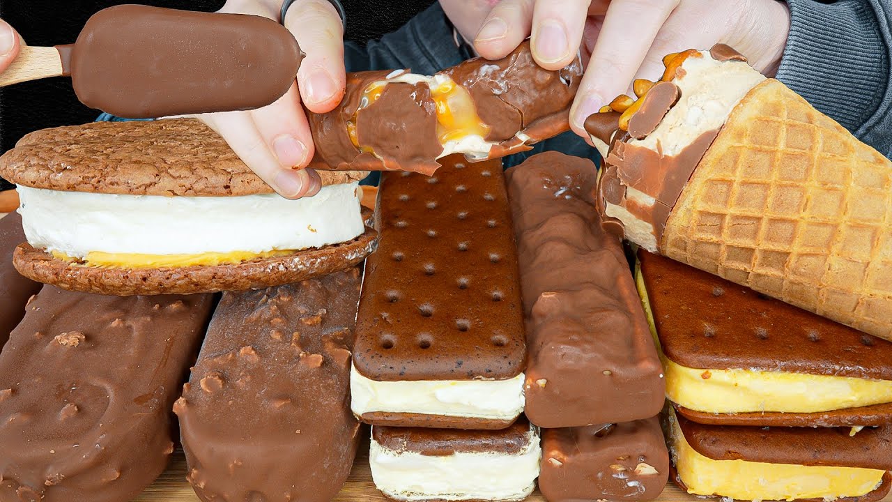 ASMR Chocolate Ice Cream *Haagen-Dazs, Cookie Sandwich, Snickers, Magnum, Salted Caramel Sandwich