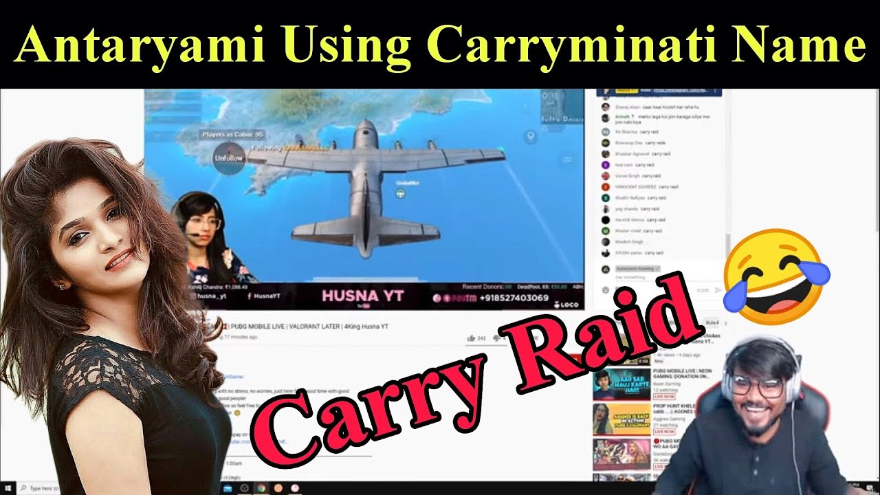 Antaryami Gaming Raid to Cute Girl Gamer Using Carryminati Name on Live Stream