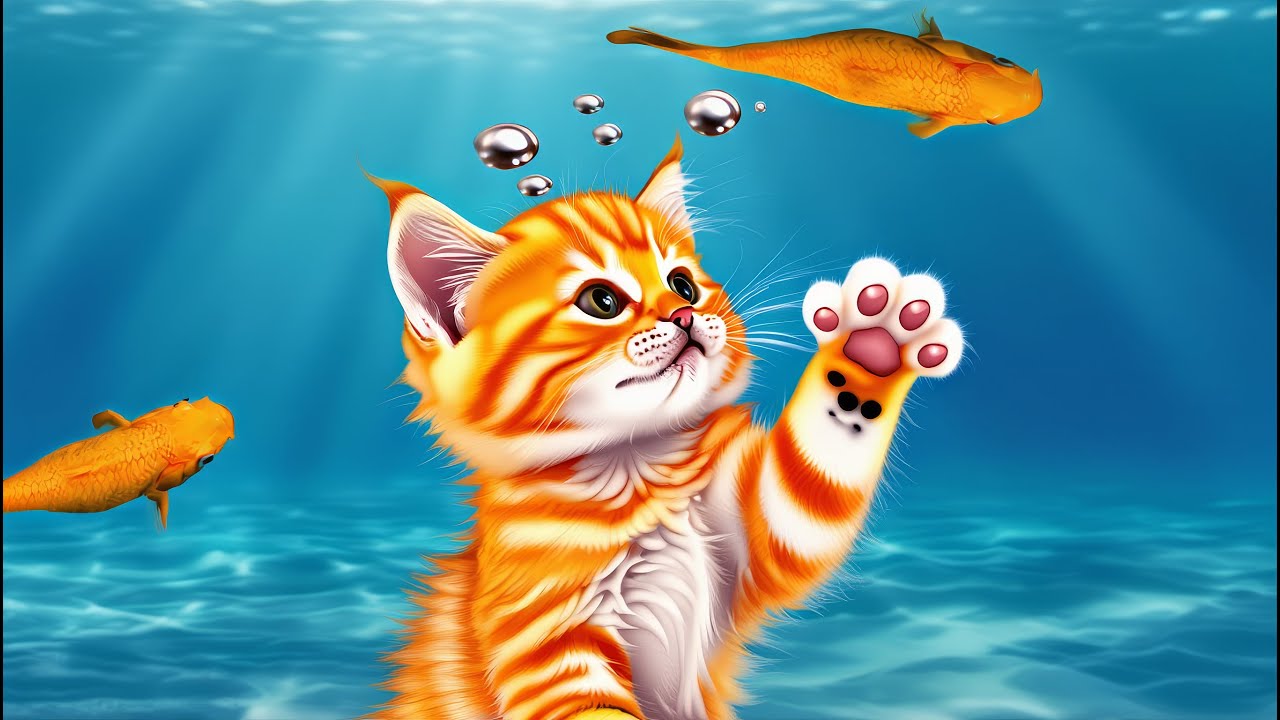 Игра для кошек, котов и котят! CAT GAMES - Catching Mice!