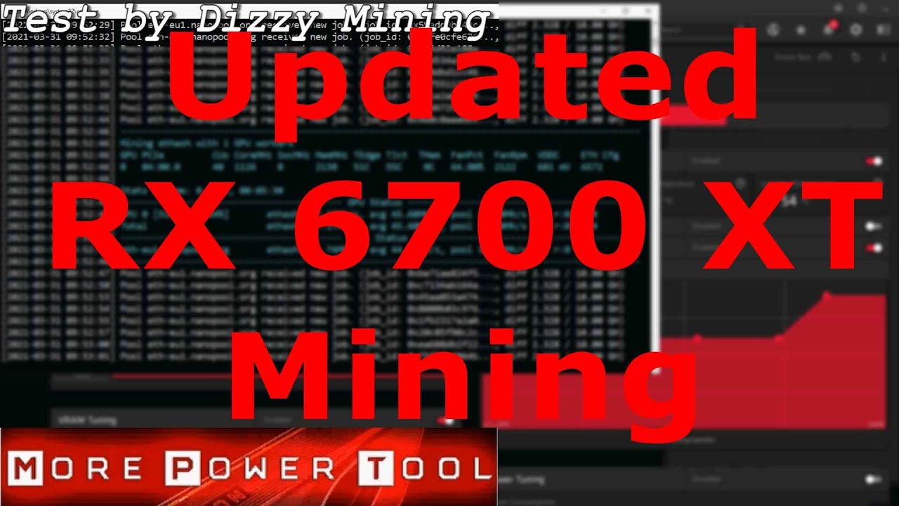 Updated RX 6700 XT ETH Mining Undervolting Overclocking MorePowerTool