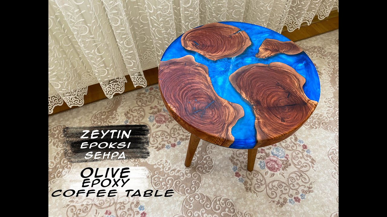 Olive Epoxy Coffee Table - Zeytin Epoksi Sehpa
