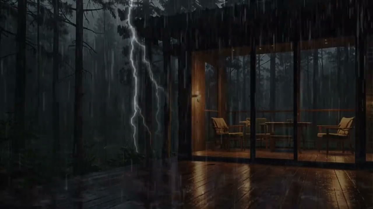 Rain Falling on a Glass Cabin Window | Ultimate Sleep Ambience & Relaxation