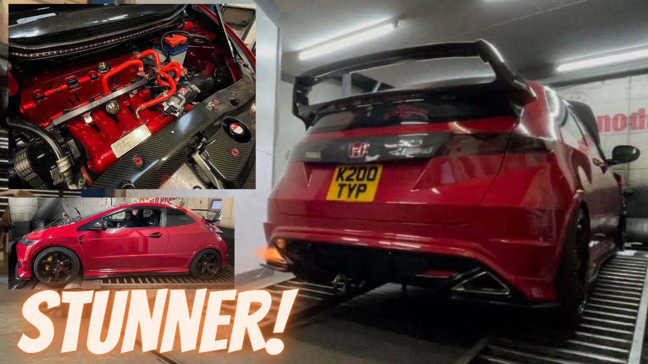 STUNNING! Honda Civic Fn2 TypeR for Tegiwa 70mm cat back and Re-Tune on Ecutek