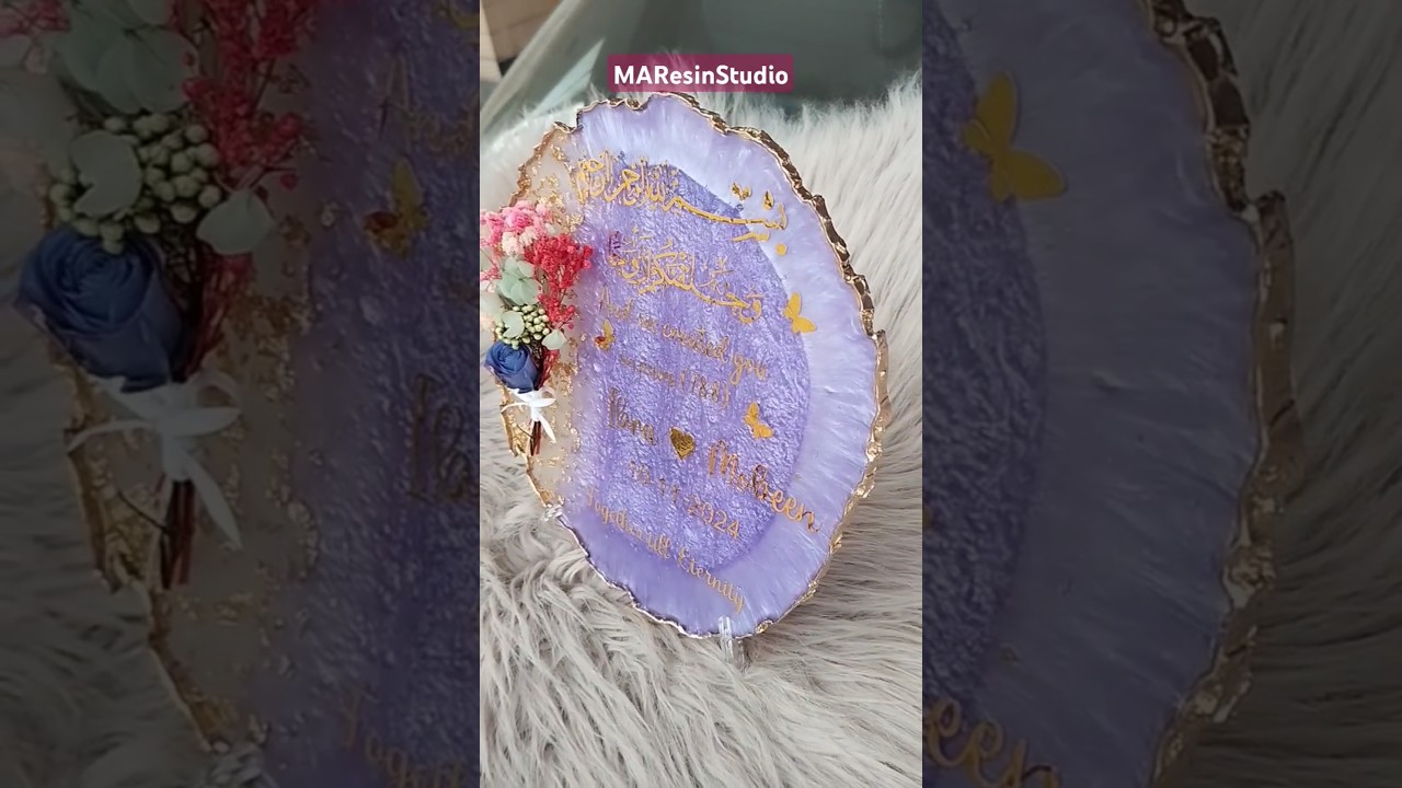 Resin Wedding Plaque |final part| Tutorial | #resinart #resin #diy #art #trending #shorts
