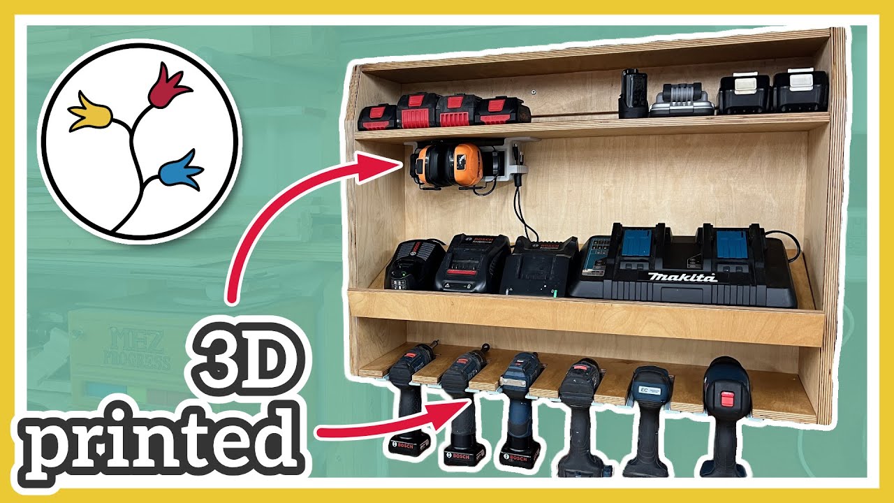 Drill Storage And Charging Station – with unique  3D-printed parts