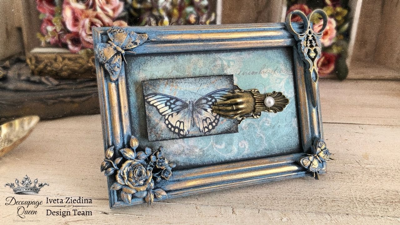 Decoupage & Mixed Media Up-Cycled Photo Frame