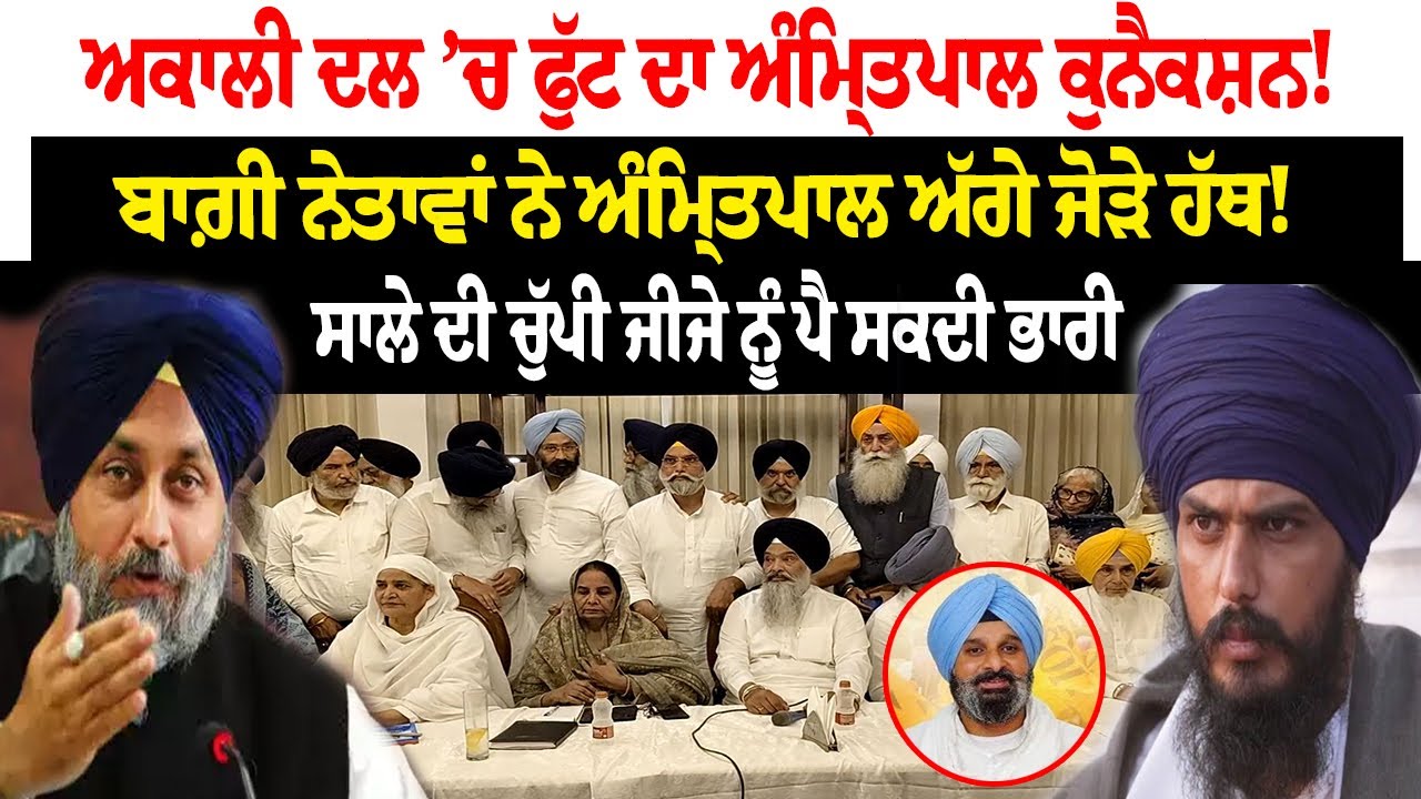 Akali Dal ’ਚ ਫੁੱਟ ਦਾ Amritpal ਕੁਨੈਕਸ਼ਨ! ਬਾ+ਗ਼ੀ ਨੇਤਾਵਾਂ ਨੇ ਅੰਮ੍ਰਿਤਪਾਲ ਅੱਗੇ ਜੋੜੇ ਹੱਥ!