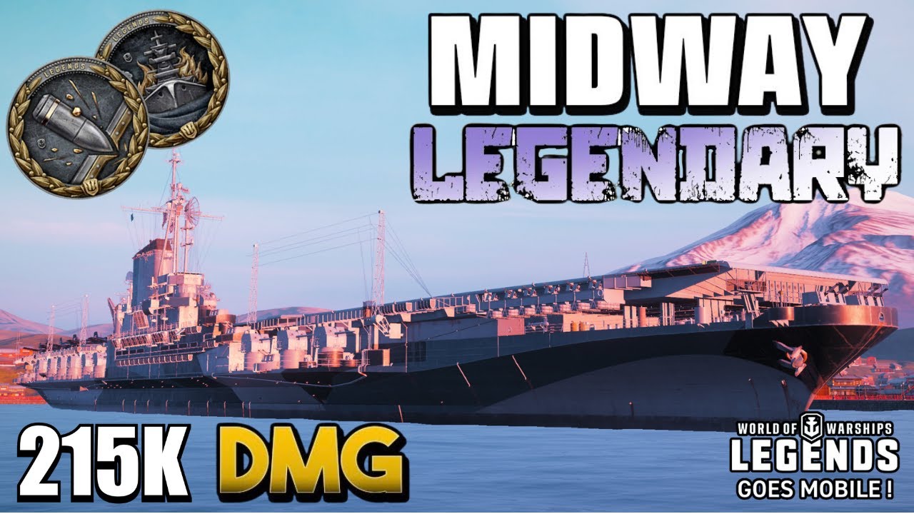 USS Midway - Legendary Carrier 215K DMG || World of Warships Legends (Mobile)