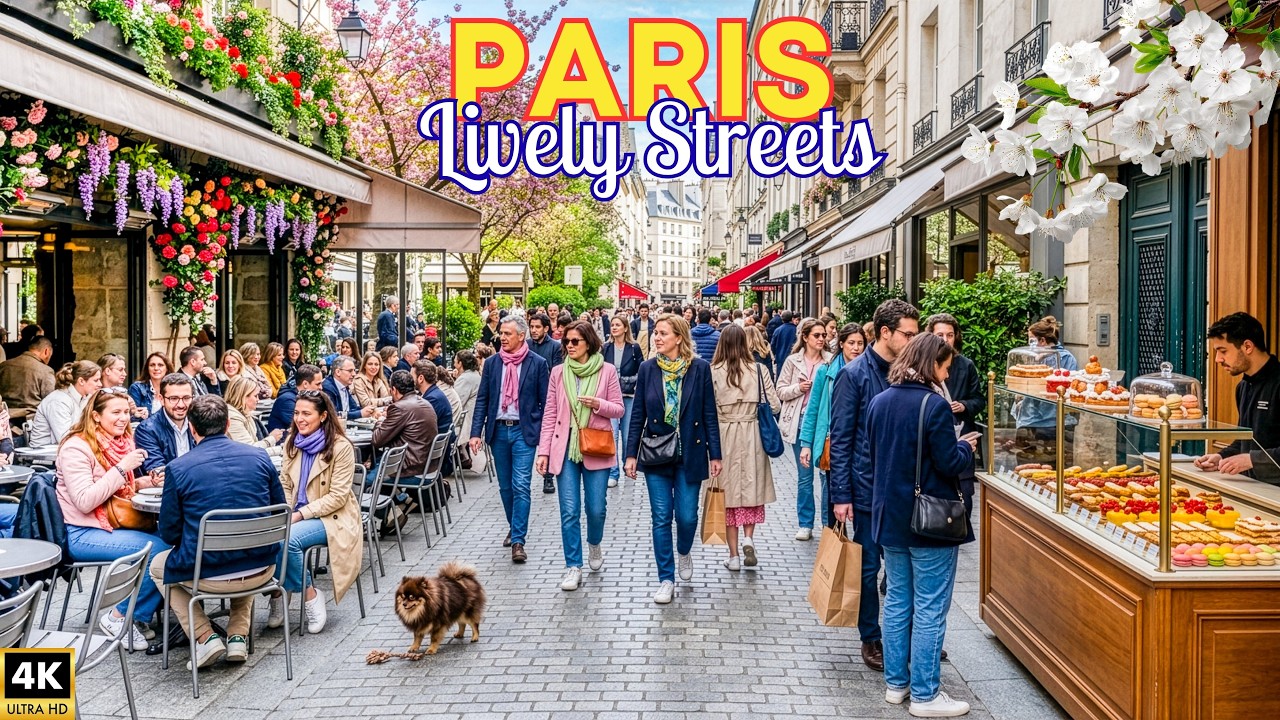 25 March 2026 🍰 Paris Busy Streets, Caf&eacute;s & Vibrant Life 🇫🇷 | City Center Paris Walk 4K