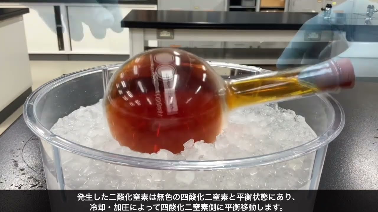 【字幕解説】二酸化窒素の製法　ルシャトリエの原理