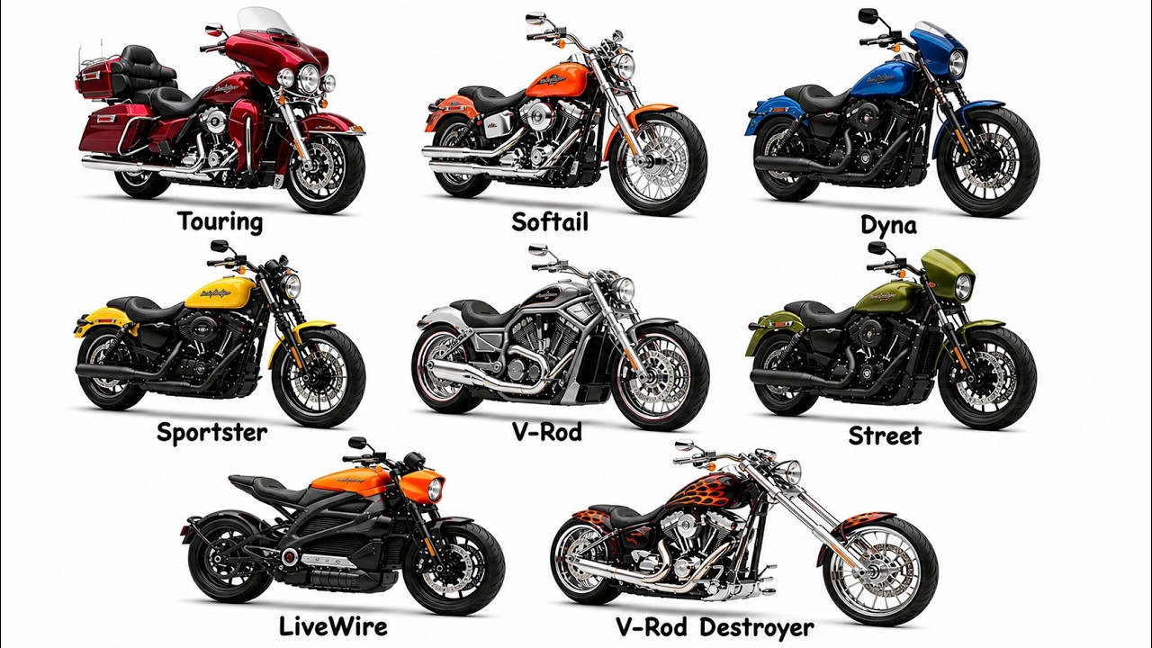 Все типы мотоциклов Harley Davidson: объяснение.