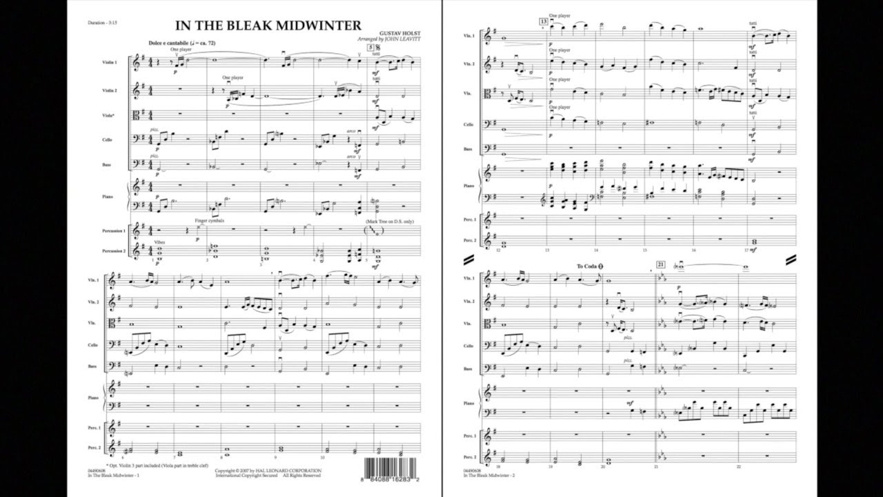 In the Bleak Midwinter by Gustav Holst/arr. John Leavitt