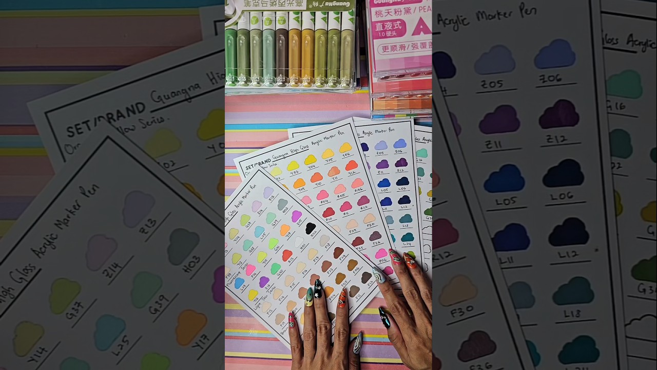 Guangna High Gloss Acrylic Marker Pens Color Swatch - Part 2 #guangna #guangnapen #colorswatch