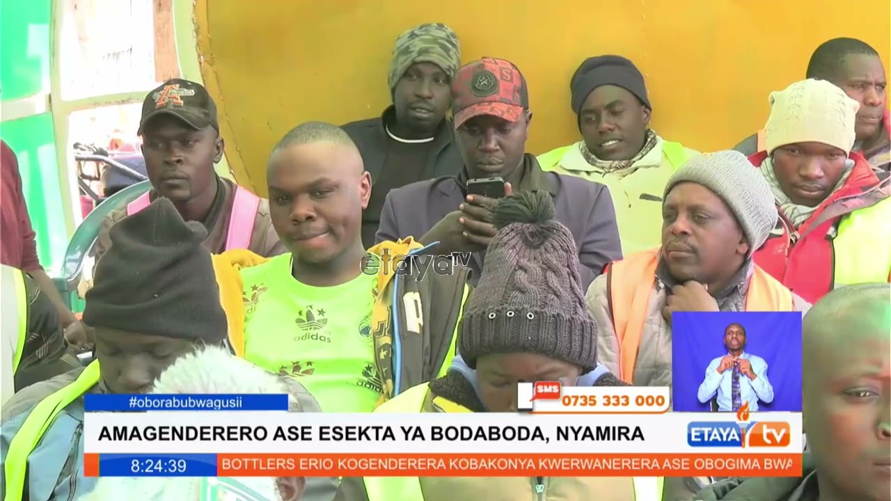Nyamira County Bodaboda riders receives support of a PA system and tents from Nyamira County WR
