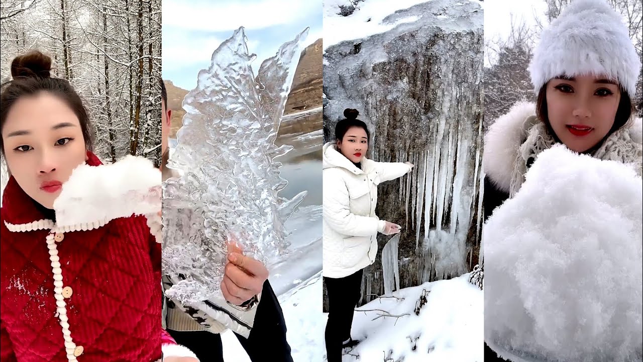 REAL SNOW EATING / HARD ICE / ICICLE ICE / WHITE ICE. ICE EATING