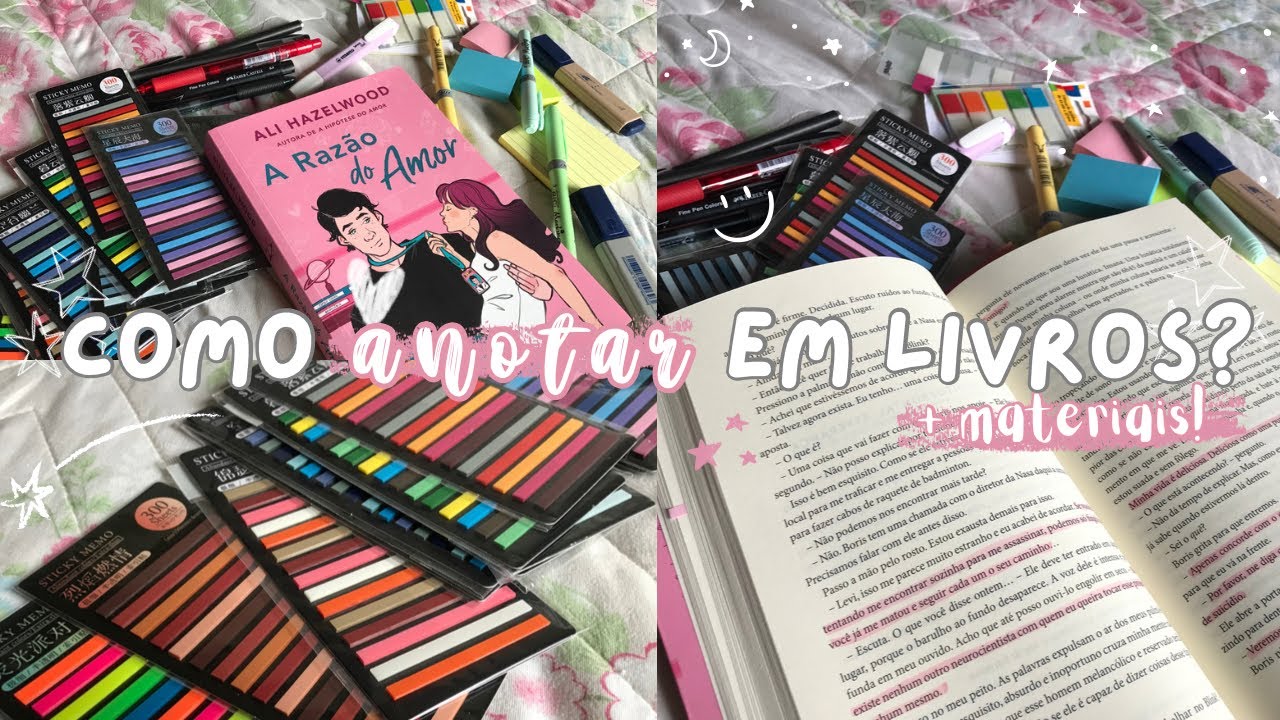 Como começar a anotar nos livros?? + unboxing e mostrando materiais de papelaria