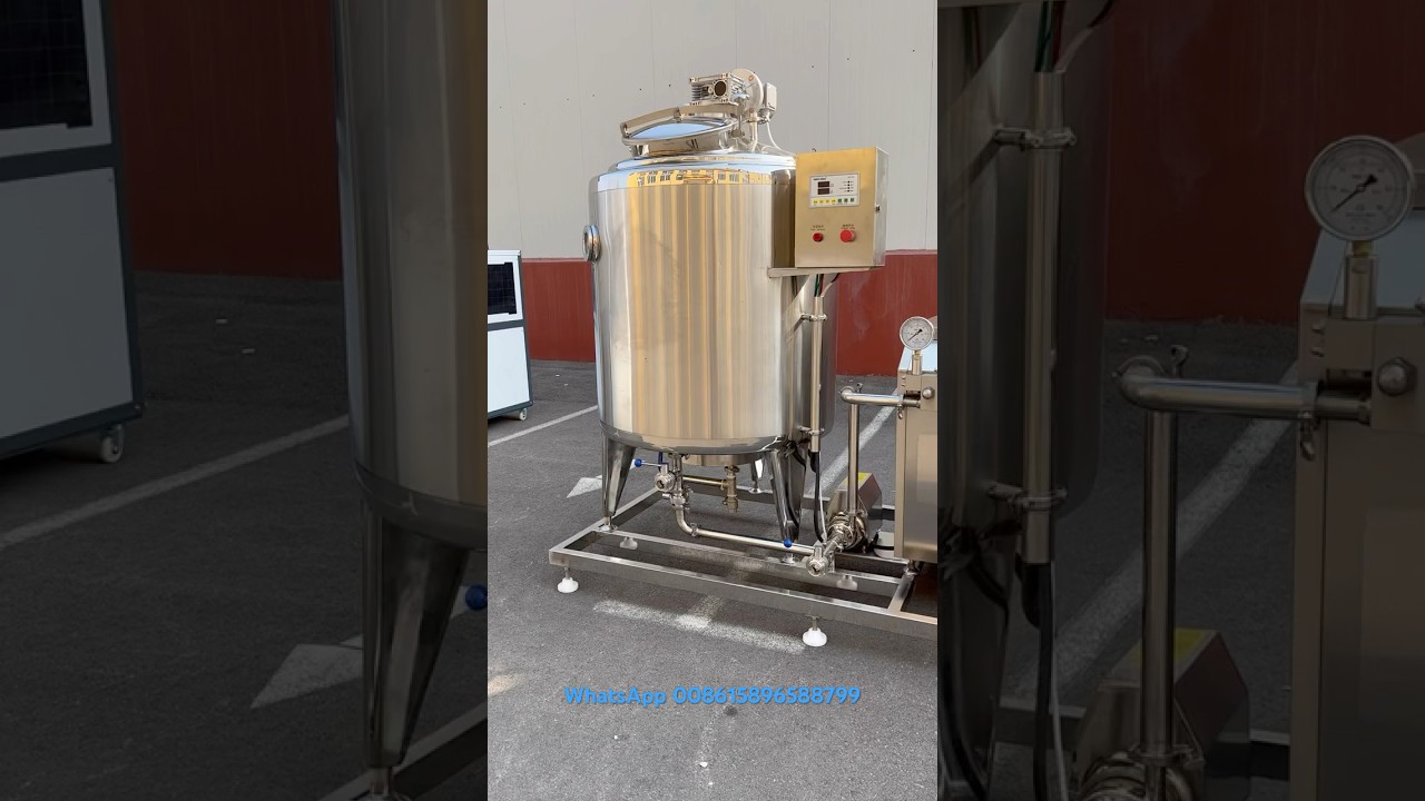 500L capacity milk pasteurizer homogenizer and cooler tank #yogurt #fermentedmilk #milk