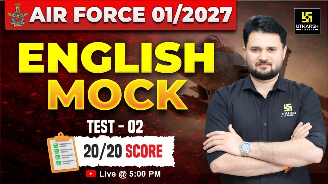 Air Force 01/2027 | English Mock Test 02 | English for Air Force Agniveer Exam | Vikas Sir