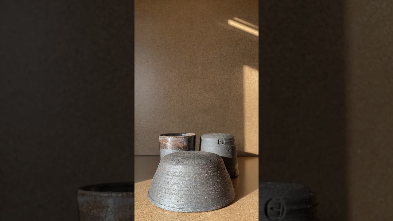 Black stoneware reveal! #ceramicartist #ceramics #pottery #clay #blackclay